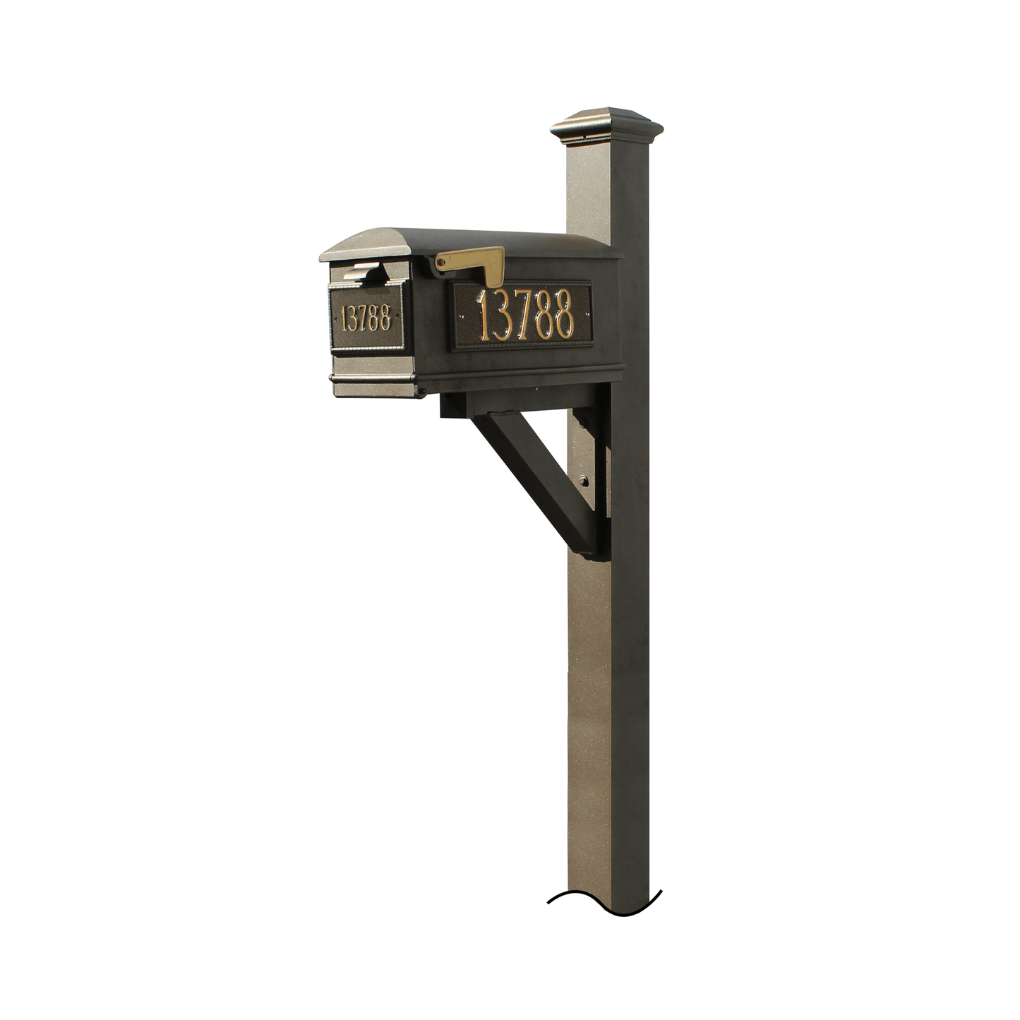 Westhaven Black Mailbox Post System With Lewiston Mailbox And Address Plates