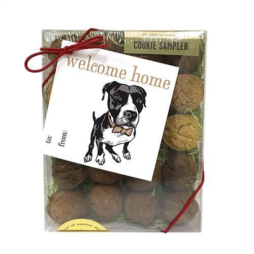 Luxury Welcome Home Cookie Jar Variety Gift Box - 20 Indulgent Treats for Your Furry Family Member