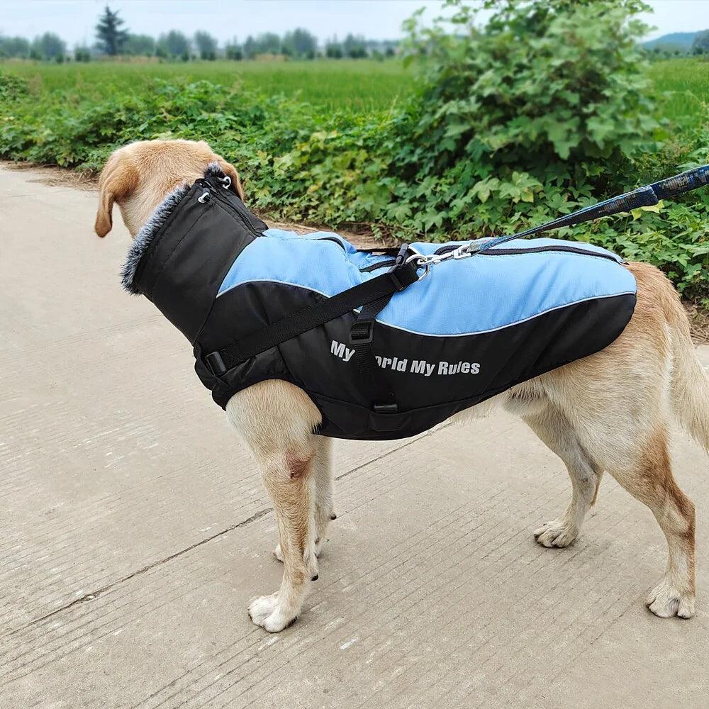 Winter Thicken Dog Coat with Harness for Medium to Large Dogs