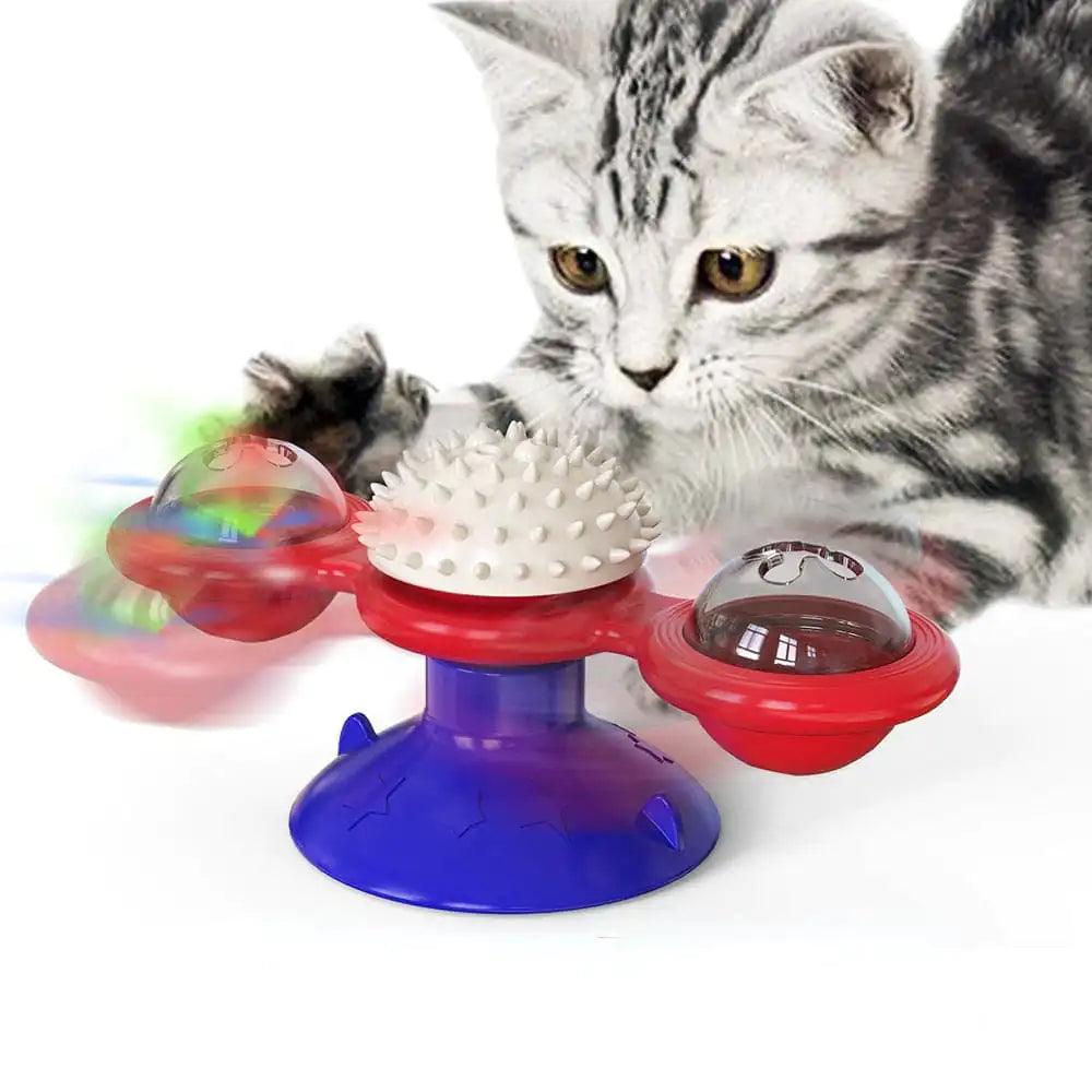 Windmill Cat Toy with Treat Compartments