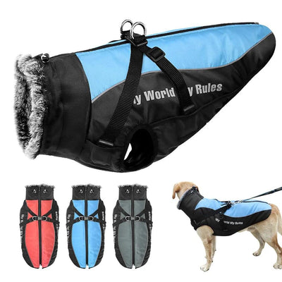 Winter Thicken Dog Coat with Harness for Medium to Large Dogs