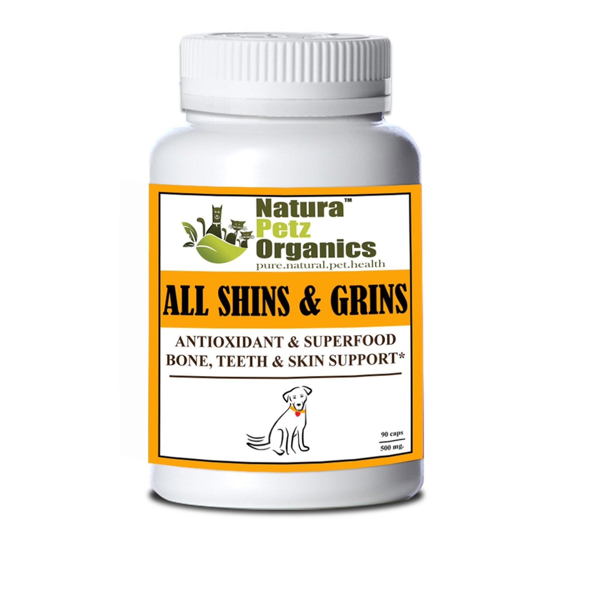 All Shins & Grins Advanced Antioxidant Support for Bone, Eye, Teeth & Skin in Pets - Dog Hugs Cat