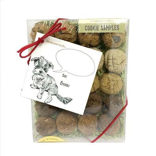 Artisanal Dog Biscuit Gift Box: 20 Luxury Varieties with Hand - Made Tag - Dog Hugs Cat