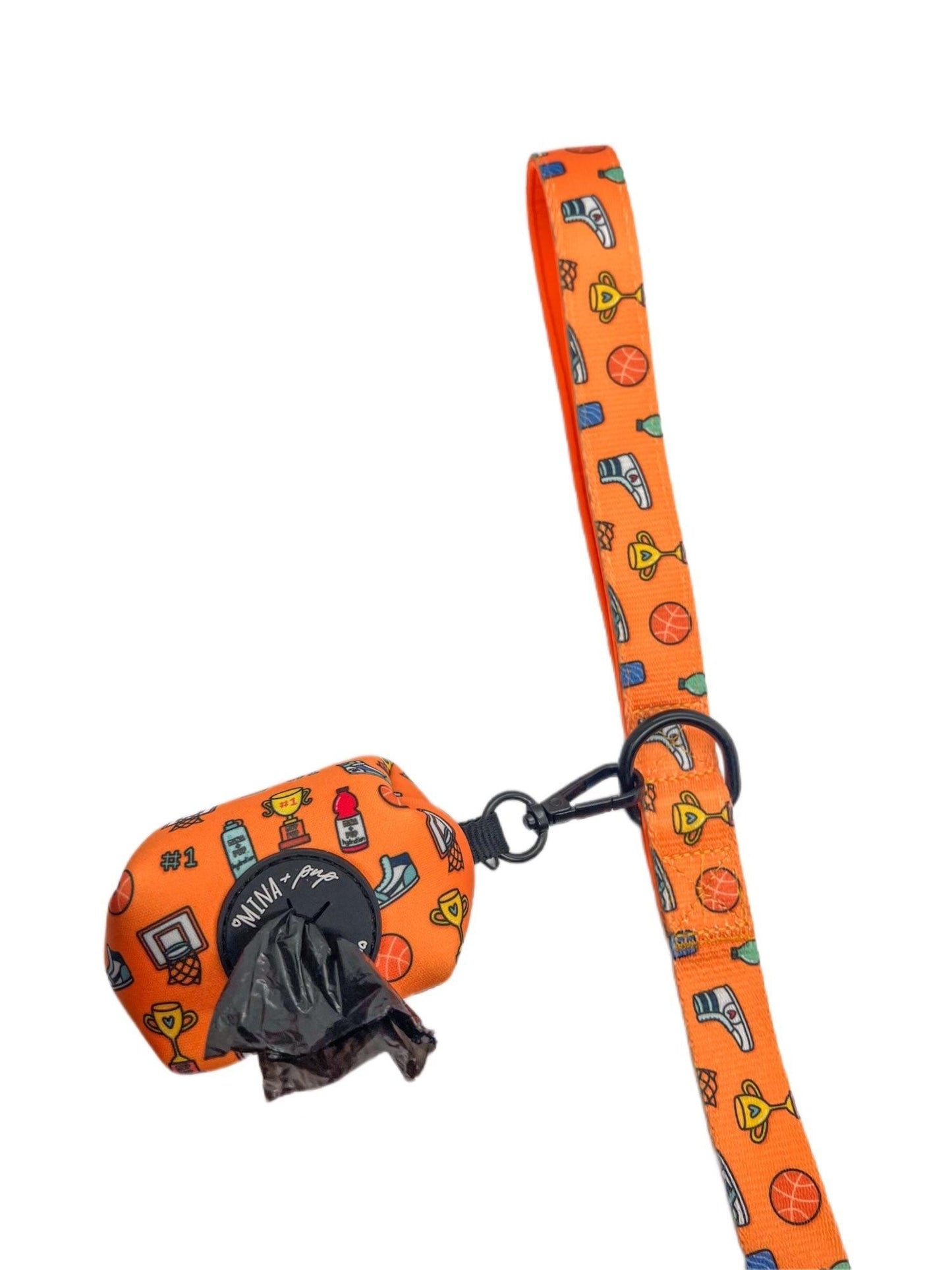 Basketball Adjustable Harness Bundle with Comfort Leash & Poop Bag - Dog Hugs Cat