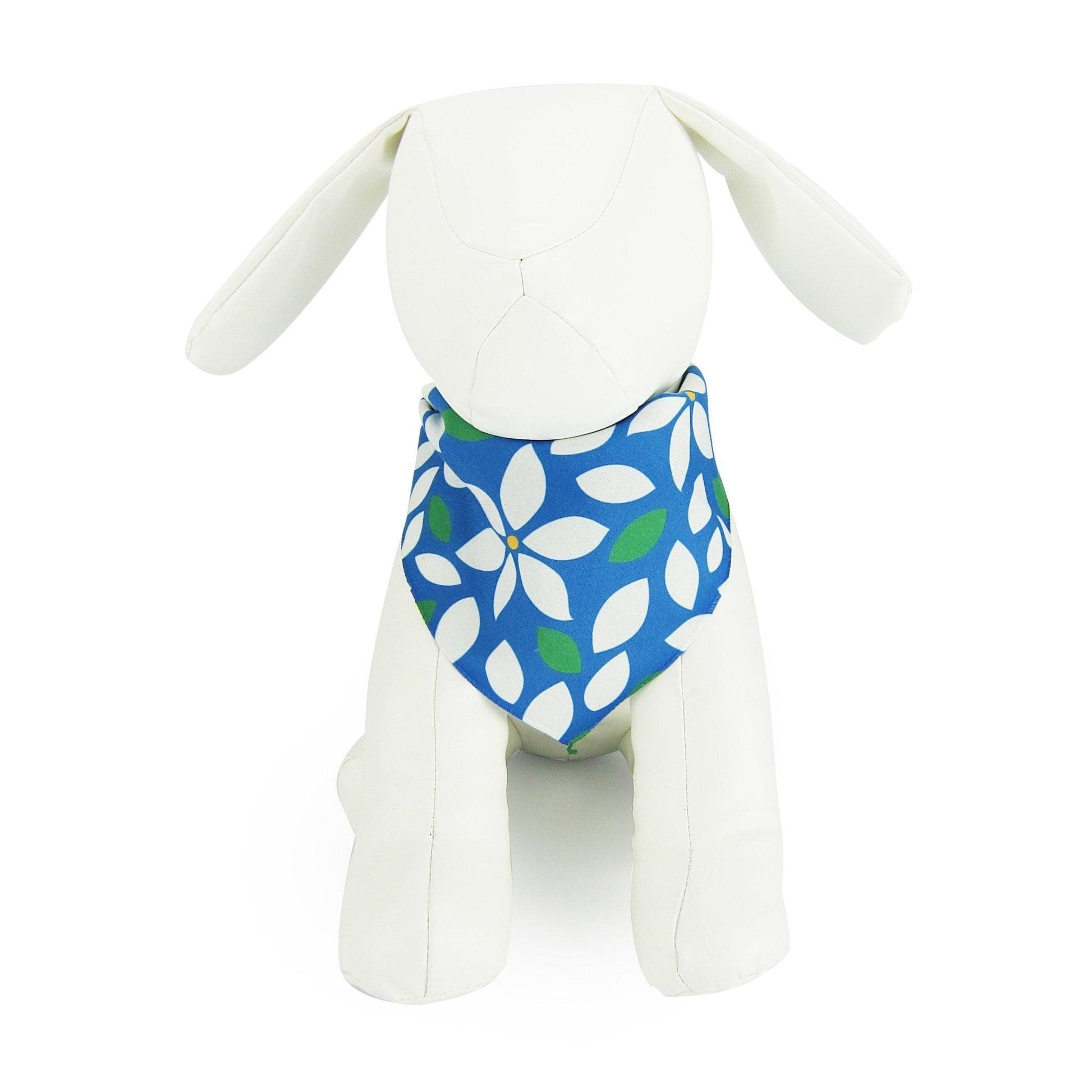 Blue Floral Pet Bandana - Dog Hugs Cat