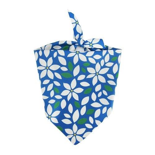 Blue Floral Pet Bandana - Dog Hugs Cat