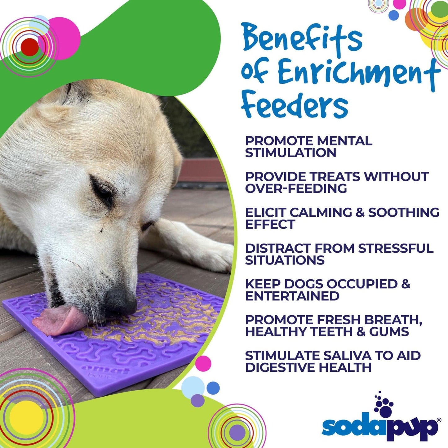 Bones Design Enrichment Lick Mat for Dogs - Dog Hugs Cat