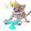 Catnip Spin & Scratch Toy: Interactive Multi - Function Windmill Toy For Cats - Dog Hugs Cat