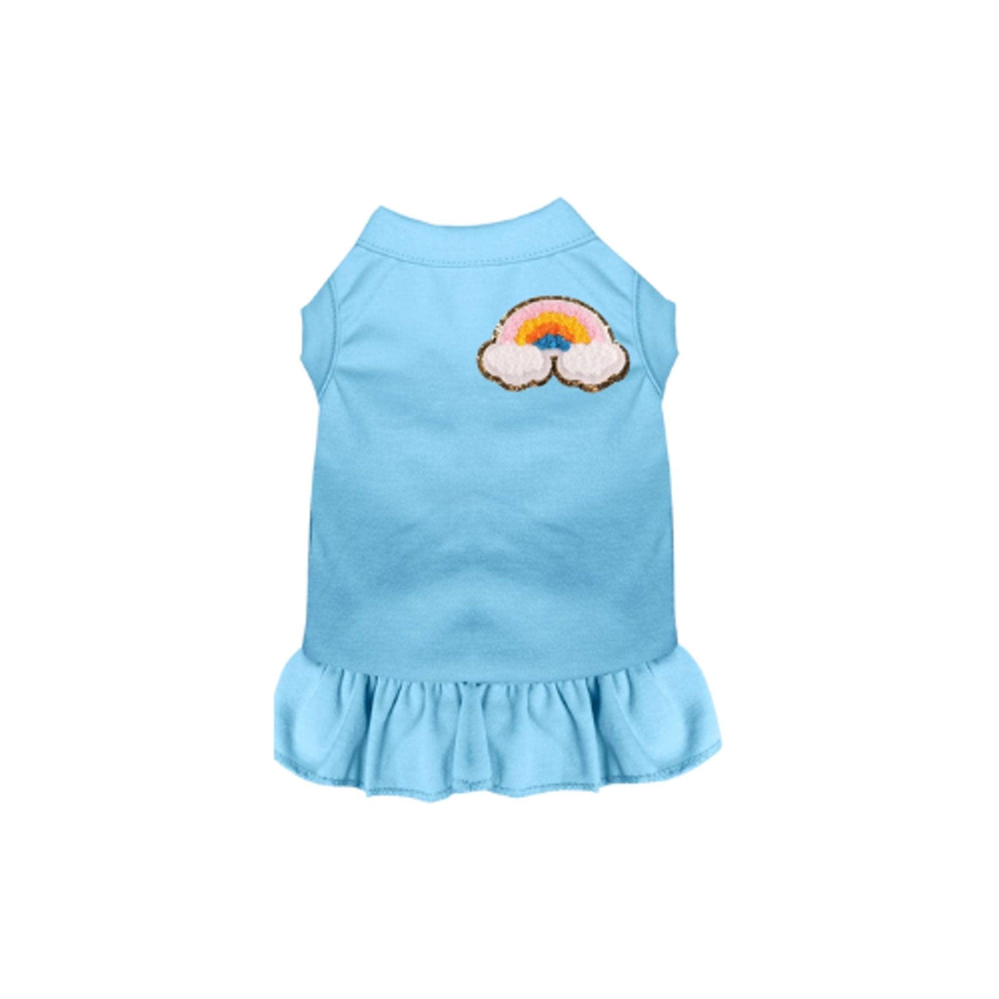 Chenille Rainbow Embroidered Sleeveless Dress for Dogs - Dog Hugs Cat