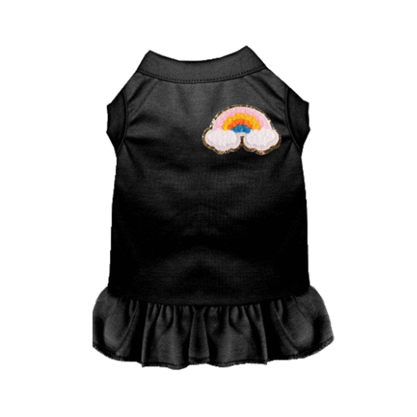 Chenille Rainbow Embroidered Sleeveless Dress for Dogs - Dog Hugs Cat