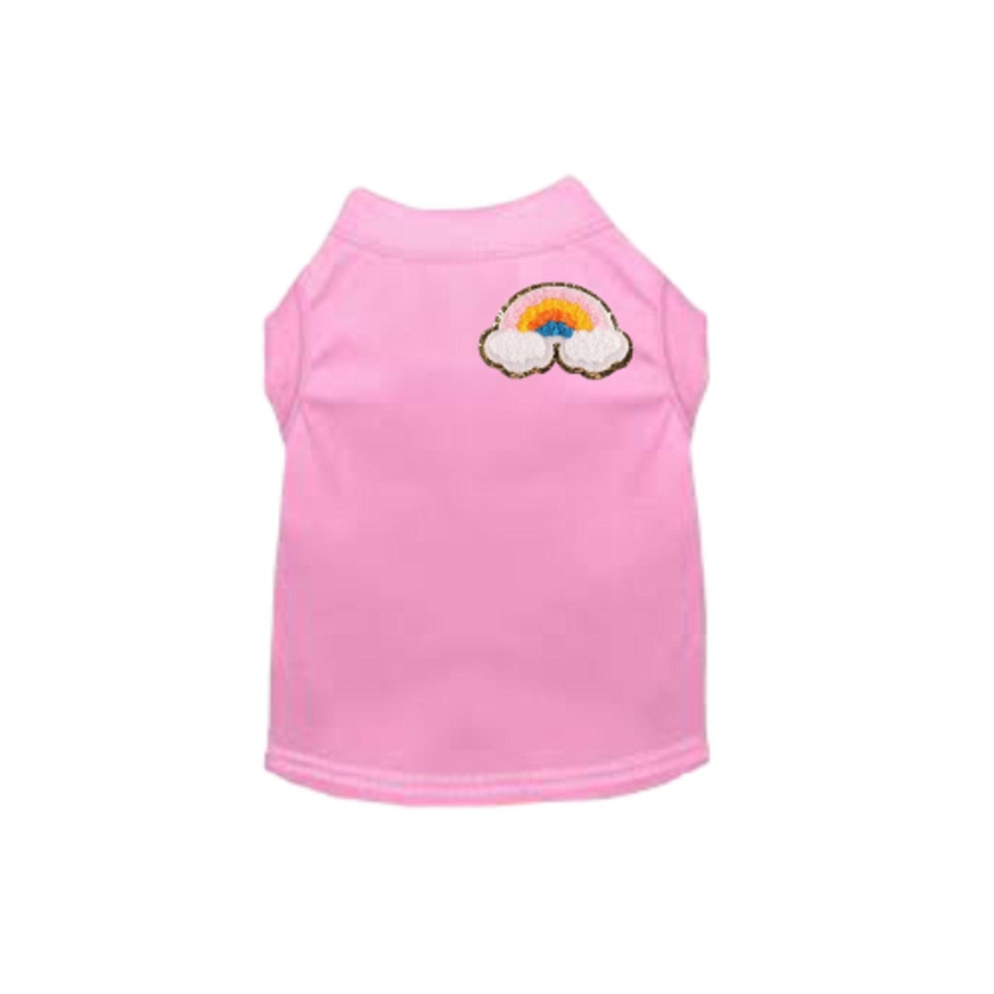 Chenille Rainbow Embroidered Sleeveless Dress for Dogs - Dog Hugs Cat