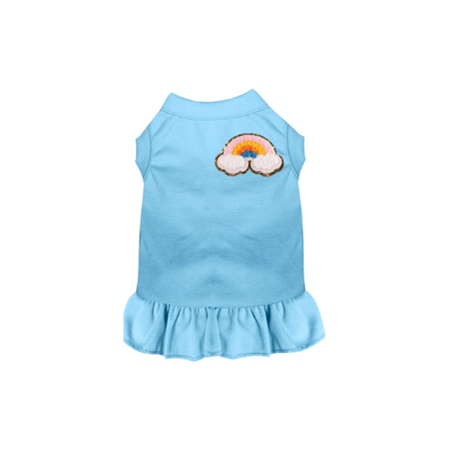 Chenille Rainbow Embroidered Sleeveless Dress for Dogs - Dog Hugs Cat