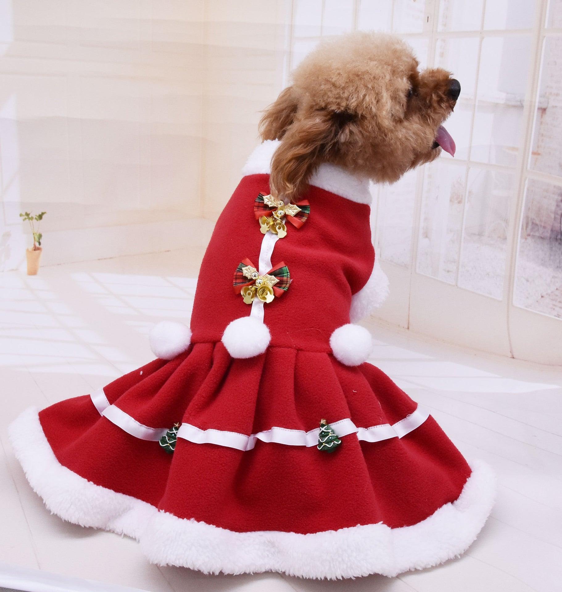 Christmas Chic Fleece Pet Skirt - Festive Fashion For Your Pup! - Dog Hugs Cat