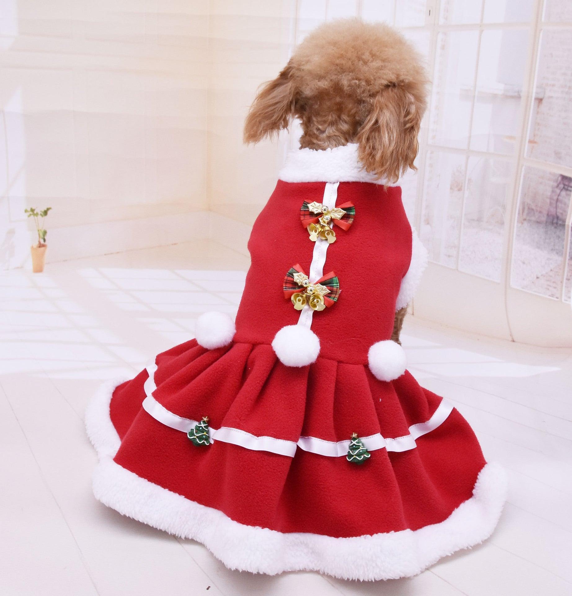 Christmas Chic Fleece Pet Skirt - Festive Fashion For Your Pup! - Dog Hugs Cat