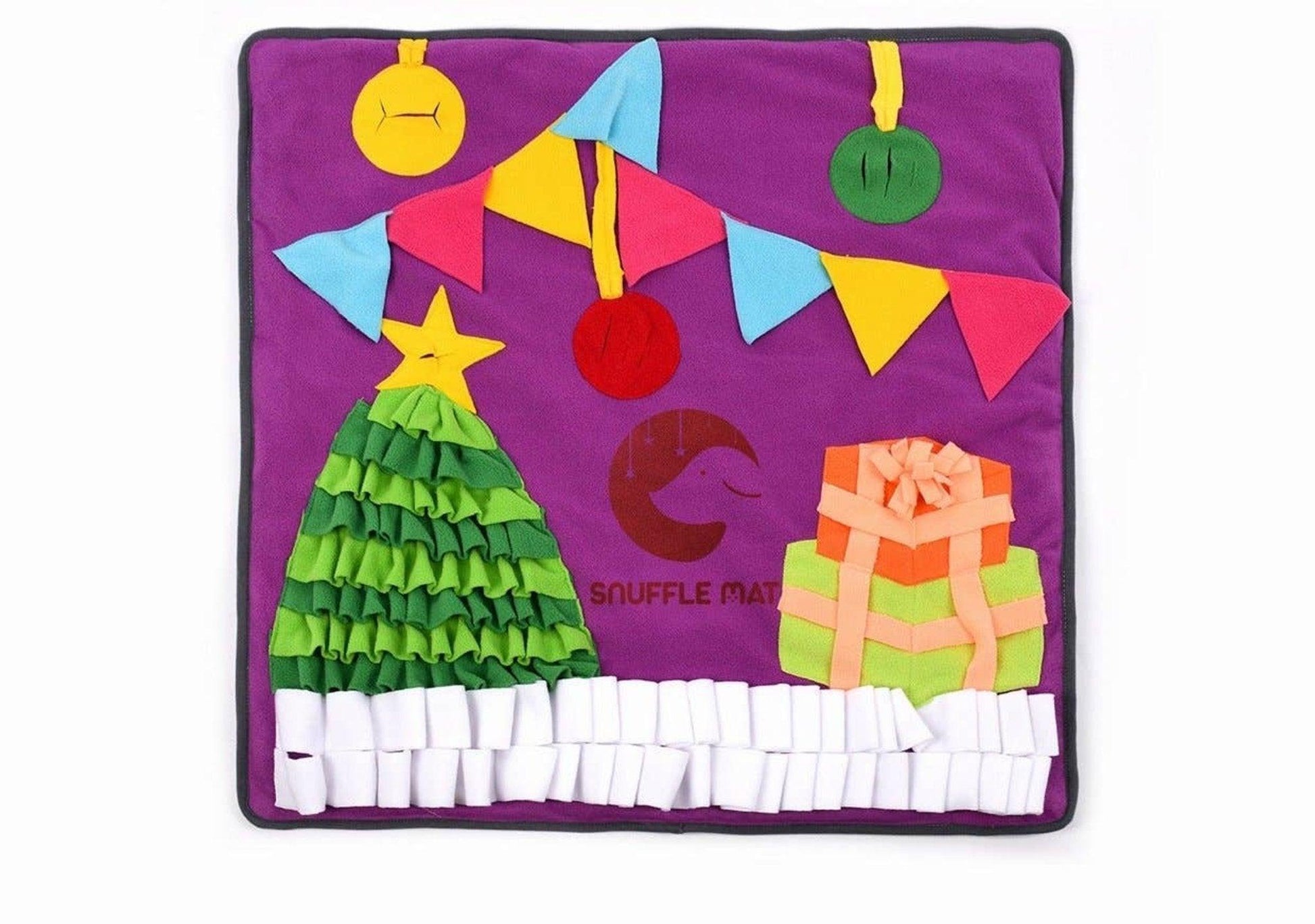 Christmas Pet Snuffle Puzzle Mat for Mental and Physical Stimulation - Dog Hugs Cat