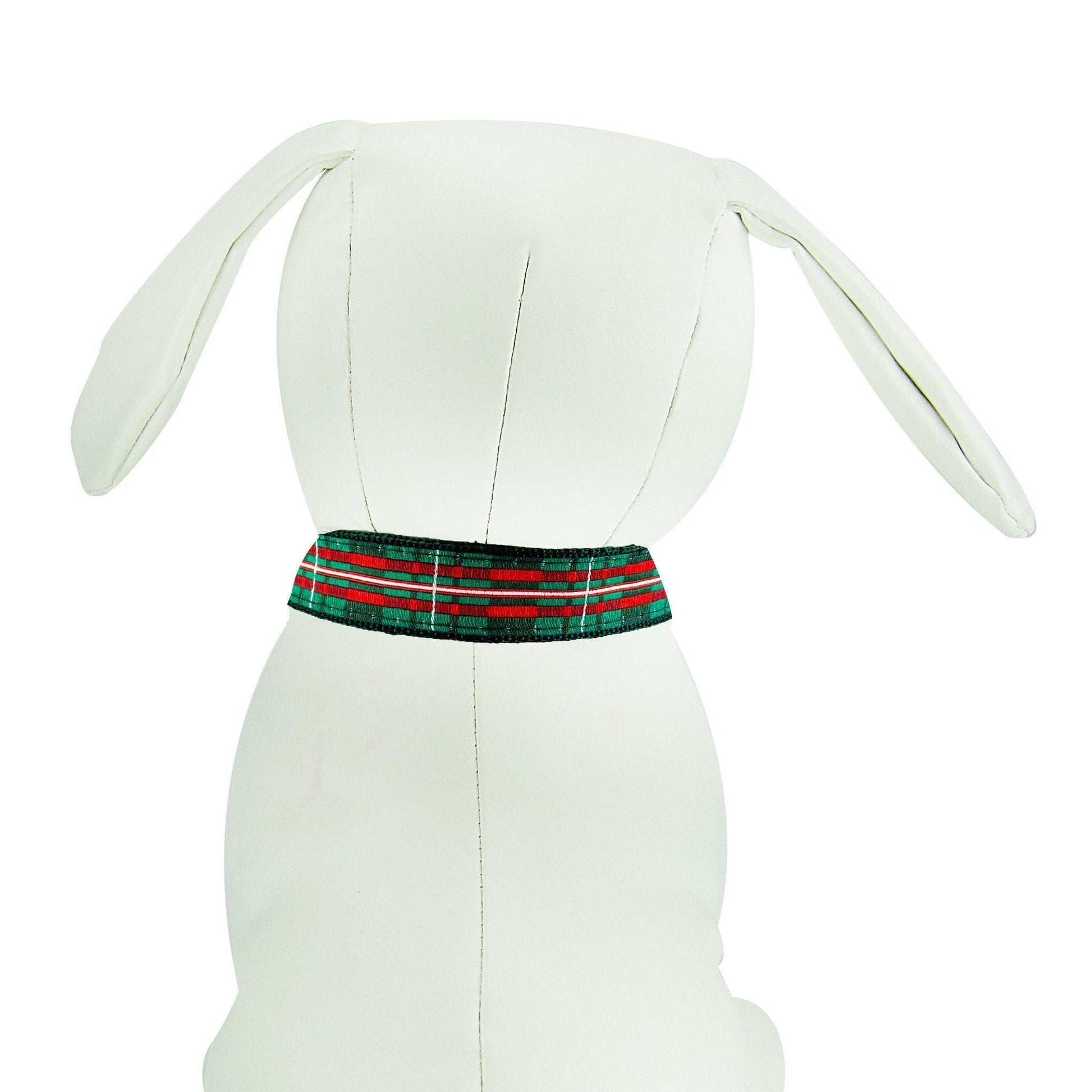 Christmas Plaid Adjustable Nylon Dog Collar with High - Quality Hardware - Dog Hugs Cat