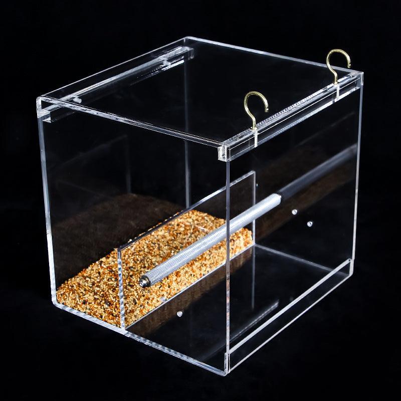 Clearview Aviary: Acrylic Bird Feeder For Parrots Of All Sizes - Dog Hugs Cat