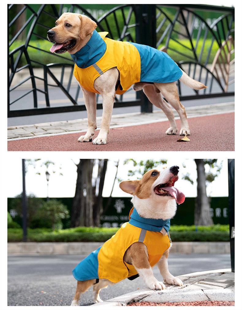 Colorblock Reflective Dog Raincoat - Waterproof Pet Jacket - Dog Hugs Cat