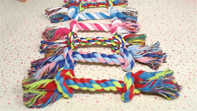 Colorful Double Knot Cotton Rope Dog Toy - Dog Hugs Cat