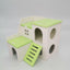 Colorful Double - Storey Hamster Sleeping Nest: A Stylish Wooden Villa Toy For Small Pets - Dog Hugs Cat