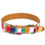 Colorful Rainbow Pu Leather Pet Dog Collar - Designer Collar For Big And Small Dogs - Dog Hugs Cat