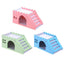 Colorful Wooden Hamster Sleeping Nest With Slide Toy And Small Bed - Dog Hugs Cat