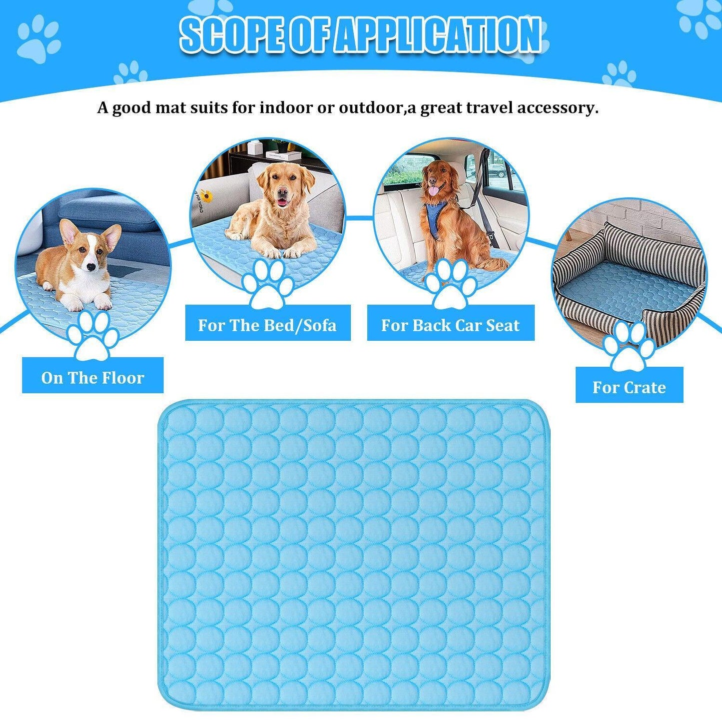 Cool Comfort Pet Cooling Mat - Dog Hugs Cat