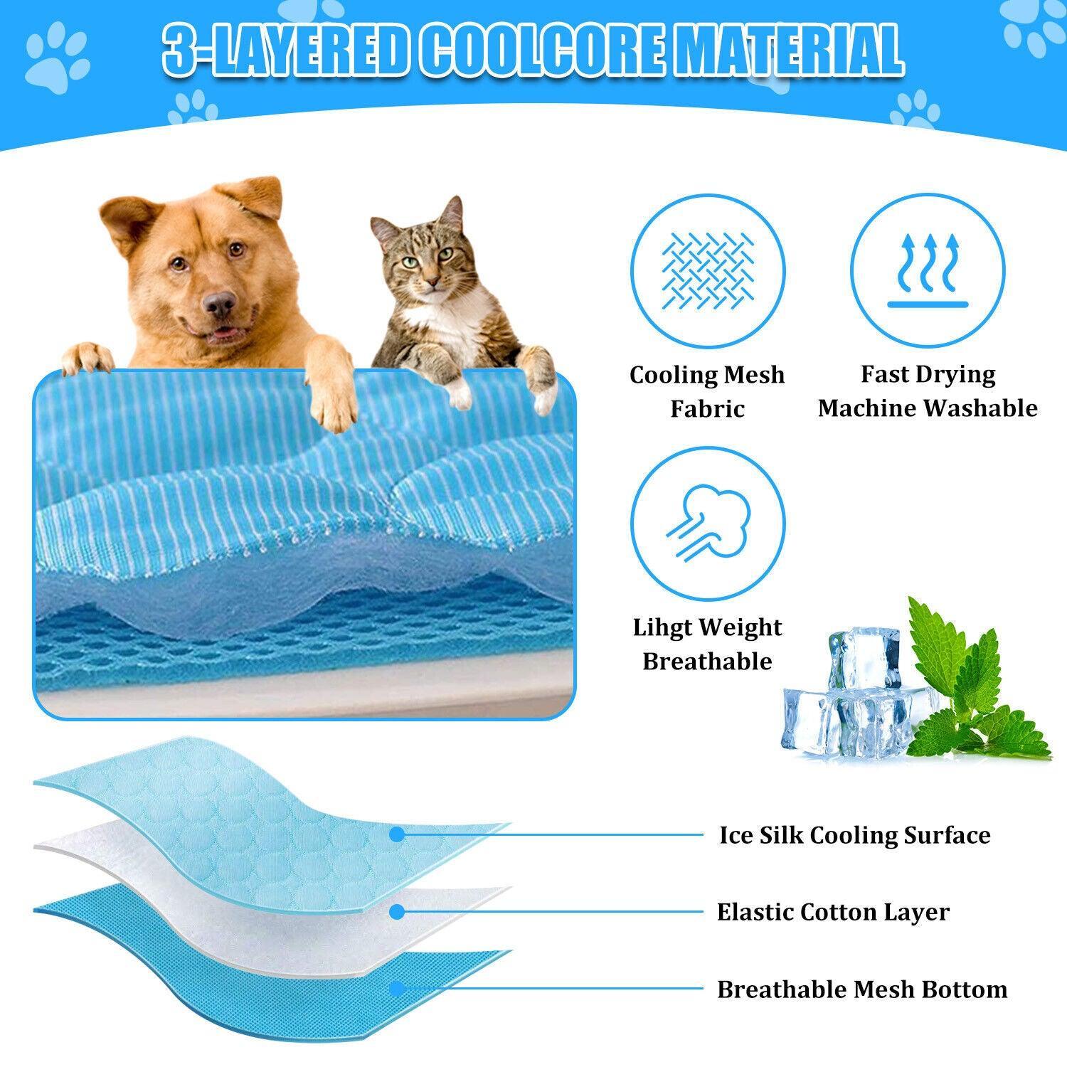 Cool Comfort Pet Cooling Mat - Dog Hugs Cat