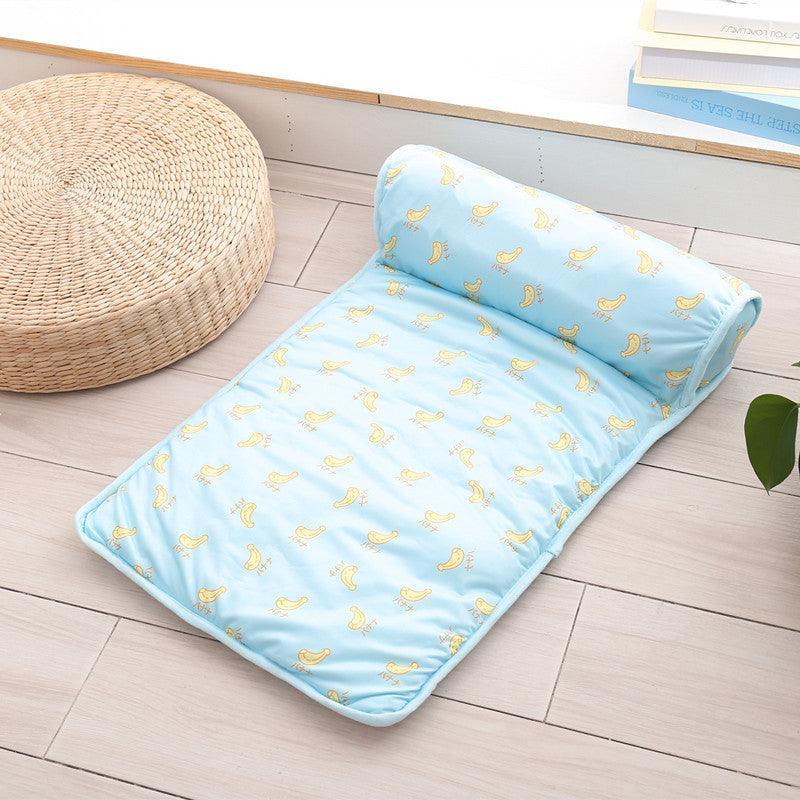 Cool Paws Chill Zone: Breathable Ice Silk Pet Mat For Ultimate Summer Comfort - Dog Hugs Cat