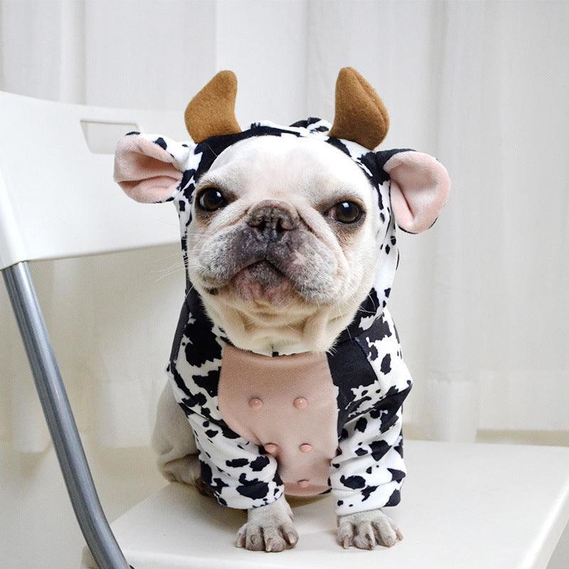 Cow Print Pet Costume - Adorable And Creative Dog Clothes - Dog Hugs Cat