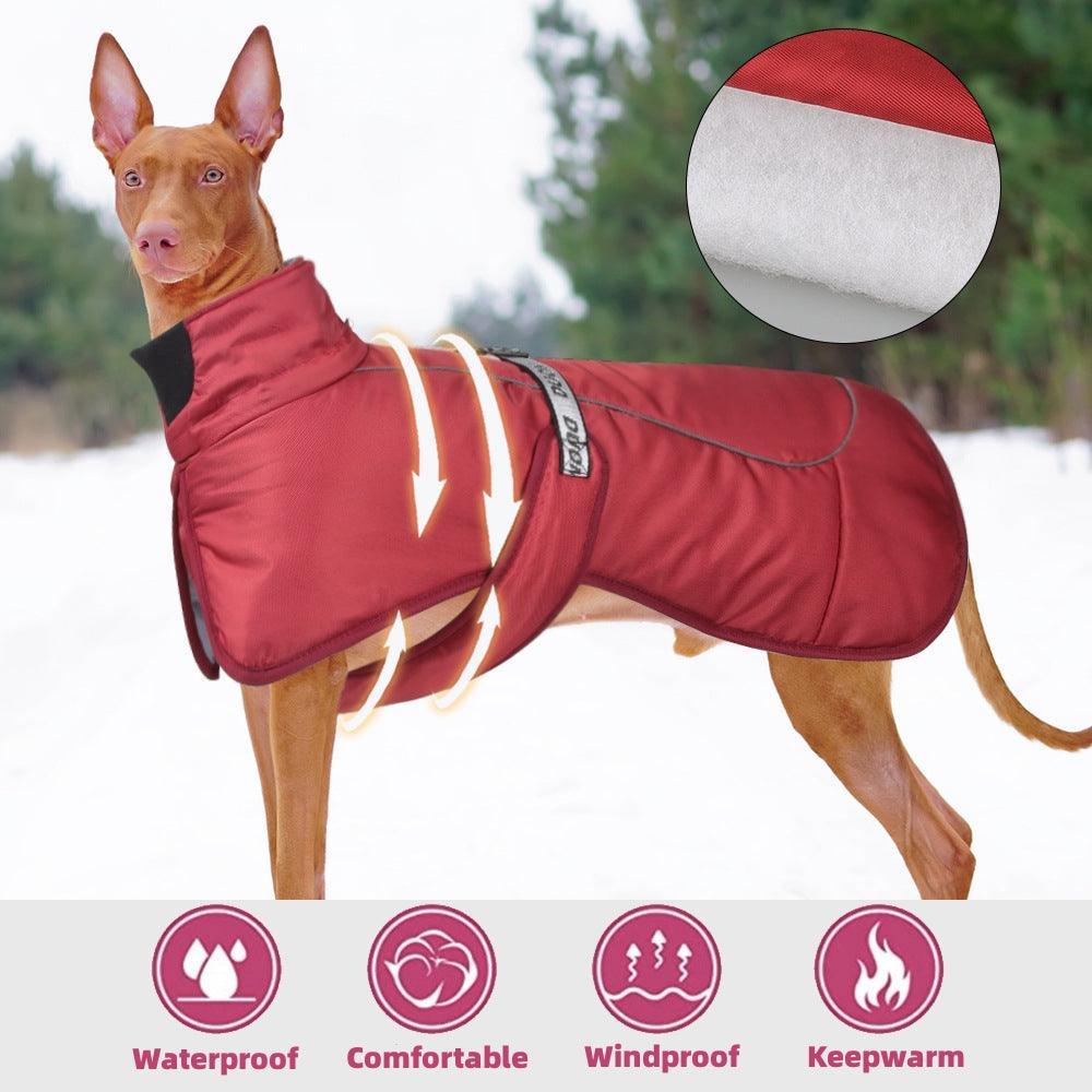 Cozy Canine Cloak: Stylish And Warm Pet Winter Wear With Reflective Safety - Dog Hugs Cat