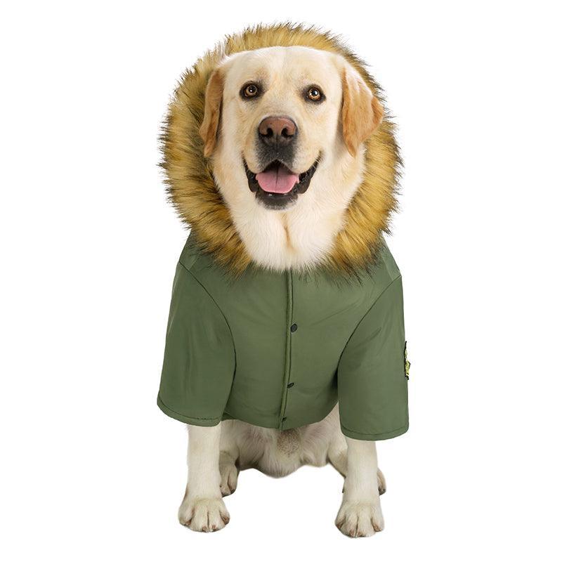 Cozy Canine Cotton Jacket: Stylish And Warm Winter Wear For Large Dogs - Dog Hugs Cat