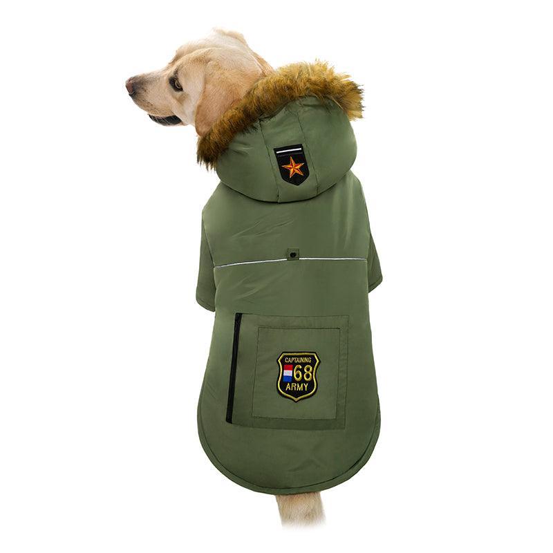 Cozy Canine Cotton Jacket: Stylish And Warm Winter Wear For Large Dogs - Dog Hugs Cat