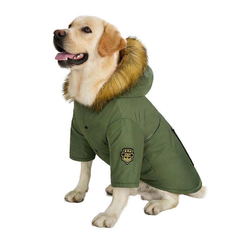 Cozy Canine Cotton Jacket: Stylish And Warm Winter Wear For Large Dogs - Dog Hugs Cat