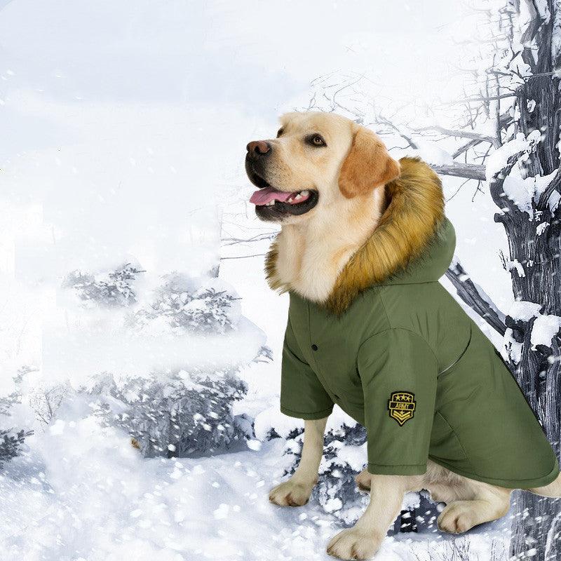 Cozy Canine Cotton Jacket: Stylish And Warm Winter Wear For Large Dogs - Dog Hugs Cat