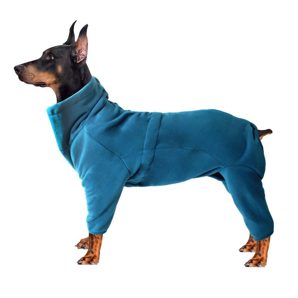 Cozy Canine Couture: Plush Polar Fleece Four - Legged Attire For Medium And Large Dogs - Dog Hugs Cat