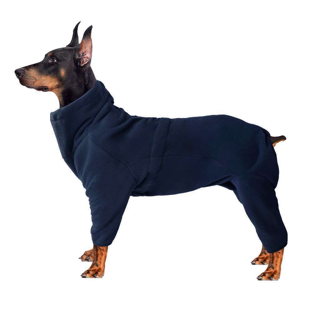 Cozy Canine Couture: Plush Polar Fleece Four - Legged Attire For Medium And Large Dogs - Dog Hugs Cat