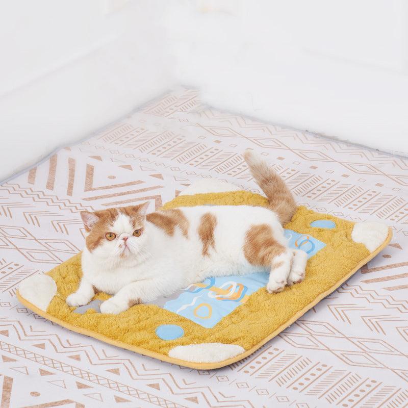 Cozy Cave Cat Bed: Arctic Velvet Game Console - Dog Hugs Cat