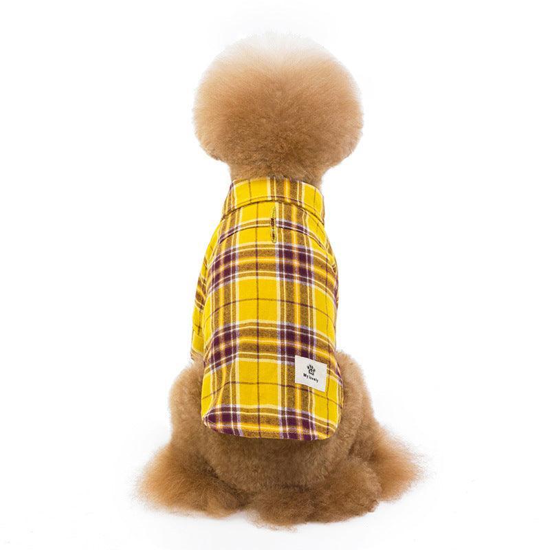 Cozy Checkered Pet Shirt - Dog Hugs Cat