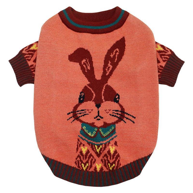 Cozy Cotton Nordic Bunny Sweater - Dog Hugs Cat