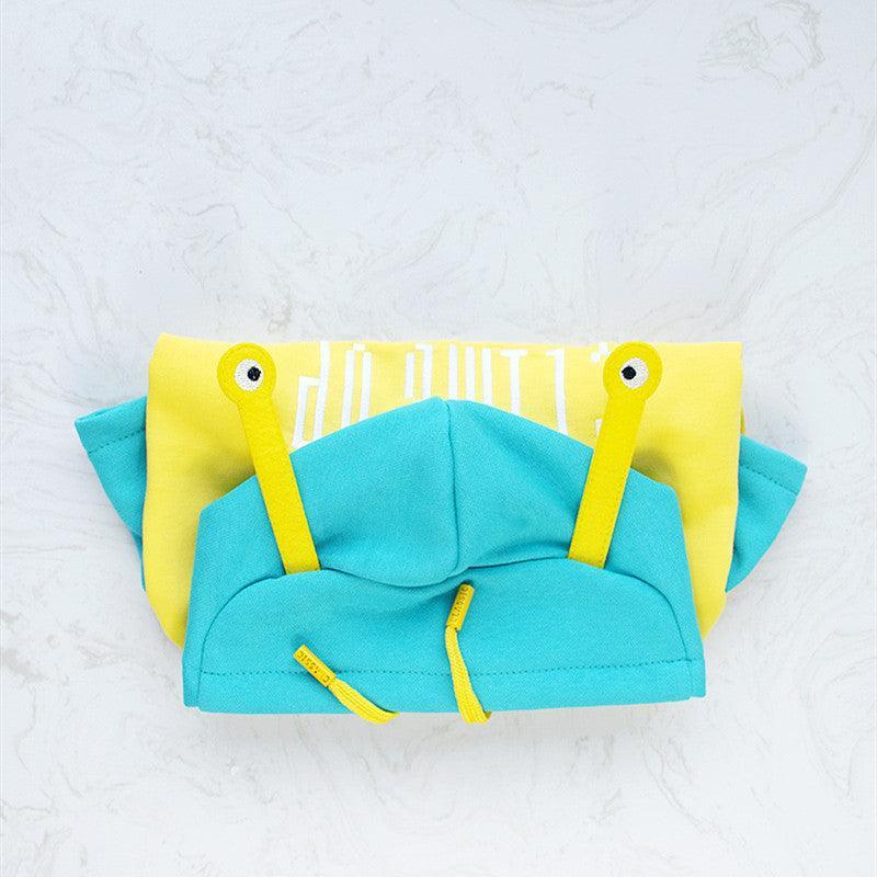 Cozy Cotton Pet Sweater In Yellow - Green Color Blocking - Dog Hugs Cat