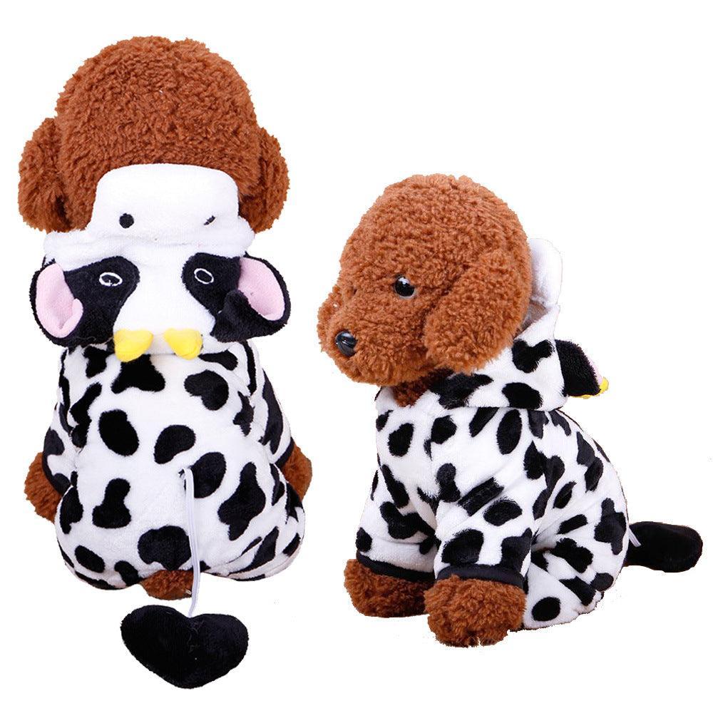 Cozy Critter Transfiguration Pet Clothes - Transform Your Pup Into An Elk, Cow, Dinosaur, Pig, Frog, Koala, Rabbit, Brown Bear, Chicken, Lion, Shark, Lucky Cat, Crocodile, Or Tiger! - Dog Hugs Cat