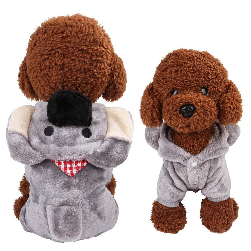 Cozy Critter Transfiguration Pet Clothes - Transform Your Pup Into An Elk, Cow, Dinosaur, Pig, Frog, Koala, Rabbit, Brown Bear, Chicken, Lion, Shark, Lucky Cat, Crocodile, Or Tiger! - Dog Hugs Cat