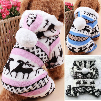 Cozy Fawn Snowflake Dog Sweater With Fur Ball Accents - Dog Hugs Cat