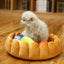 Cozy Fruit Tart Pet Bed - A Sweet Retreat For Your Furry Friends - Dog Hugs Cat