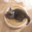 Cozy Haven: Handcrafted Felt House Cat Bed - Dog Hugs Cat