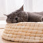 Cozy Haven: Handcrafted Felt House Cat Bed - Dog Hugs Cat