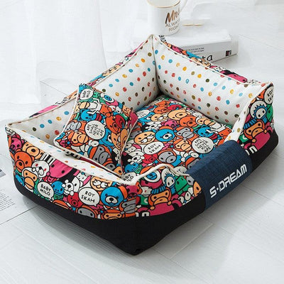 Cozy Haven Pet Bed: The Perfect Retreat For Your Furry Friends - Dog Hugs Cat