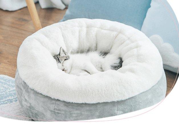 Cozy Haven Pet Nest - All - Season Cat House And Small Dog Kennel - Dog Hugs Cat