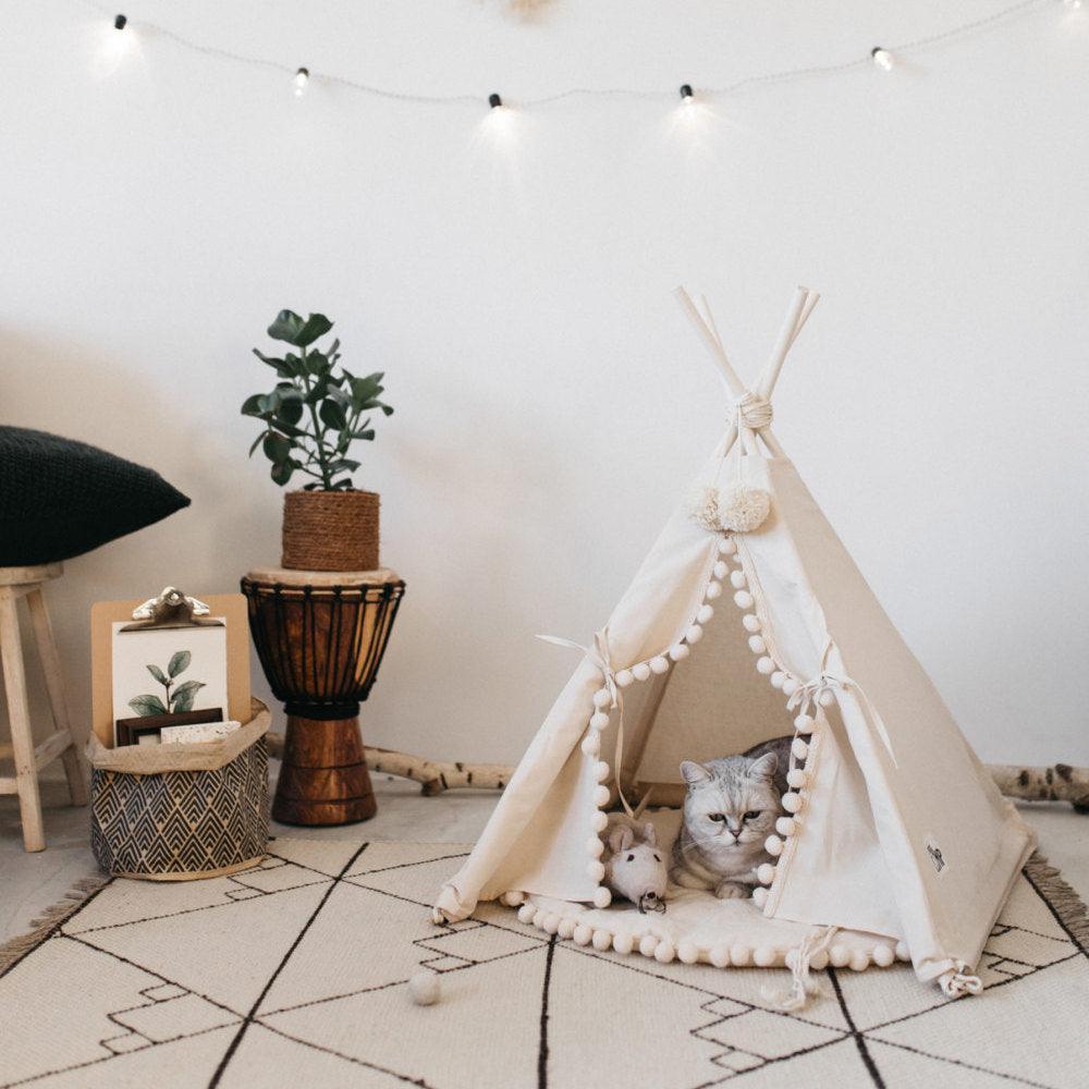 Cozy Haven Pet Teepee: A Stylish Retreat For Your Furry Friend - Dog Hugs Cat